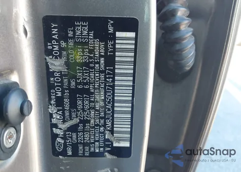 2013 Hyundai Tucson Gls из США, поврежденный, VIN KM8JUCAC5DU714171